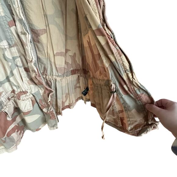 FREE PEOPLE x Womens Camo Utility Jacket Size Large l Oversized - Picture 3 of 7